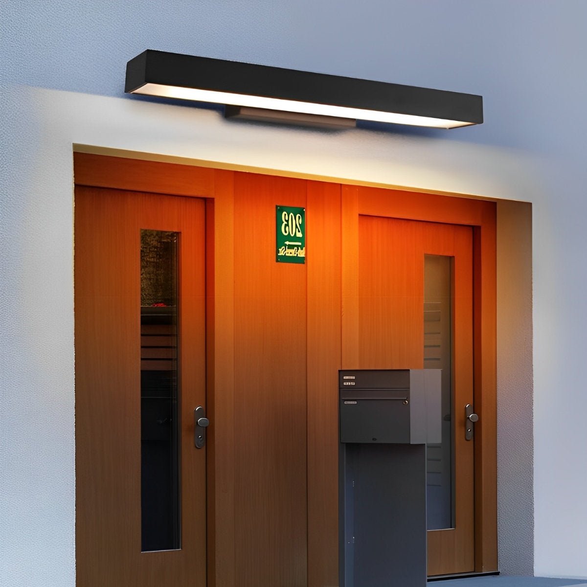 Rechteckige LED-Außenwandleuchte, optional mit Bewegungsmelder