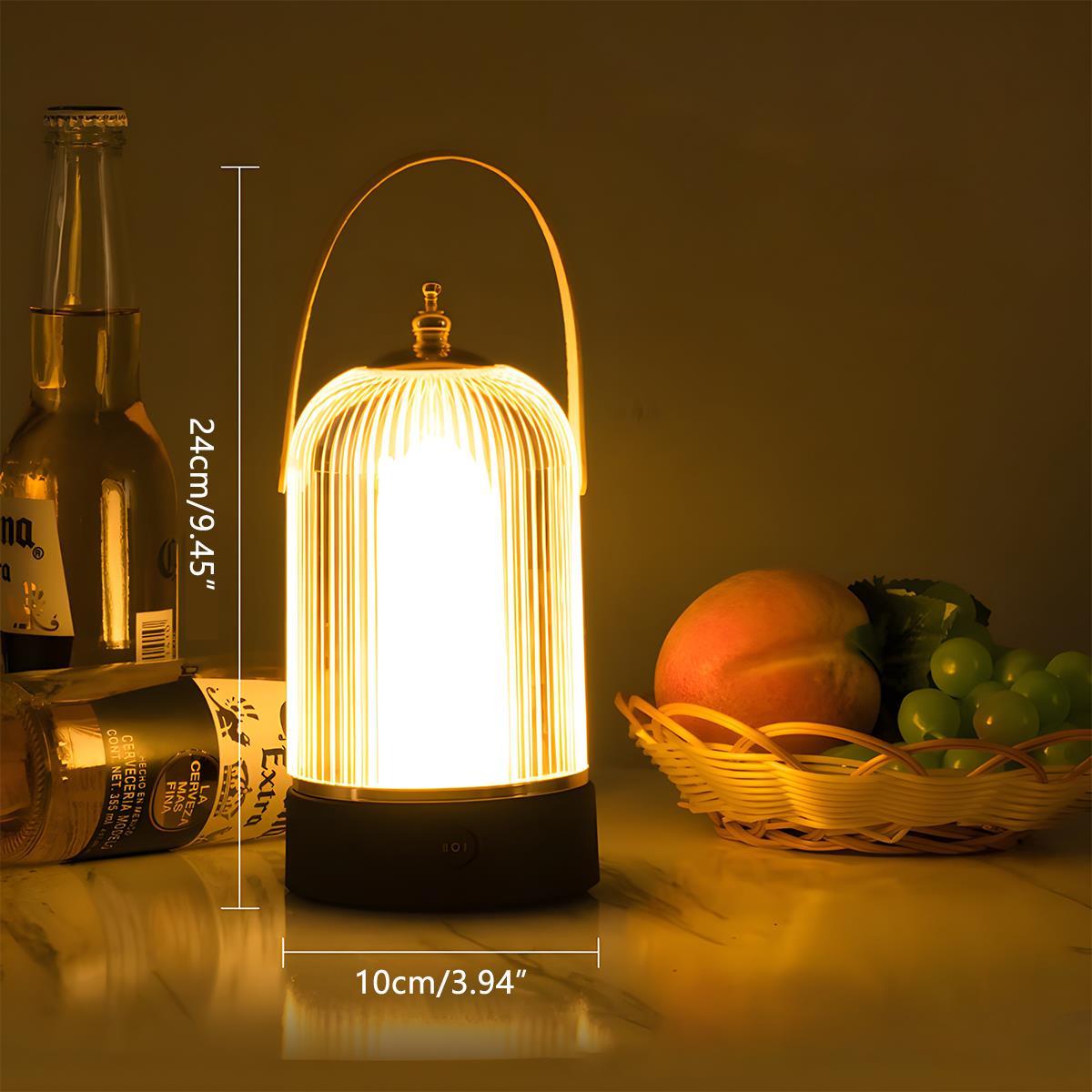 Wiederaufladbare dimmbare Vintage LED-Tischlampe mit Touch-Steuerung