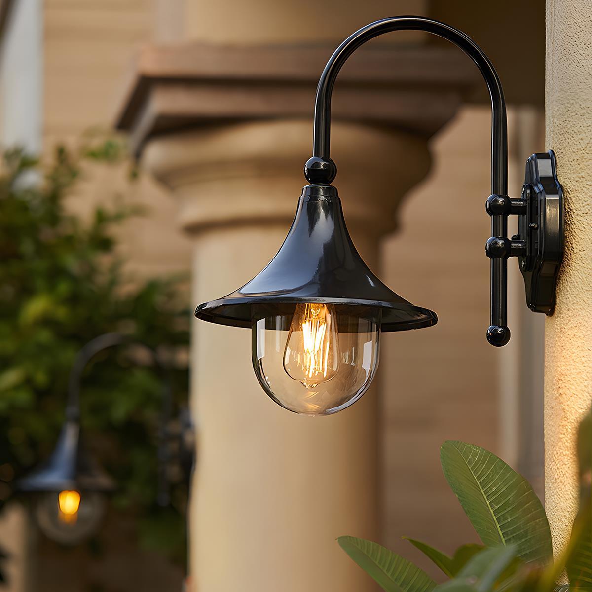 Wasserdichte Vintage LED-Außenwandleuchte in Hornform