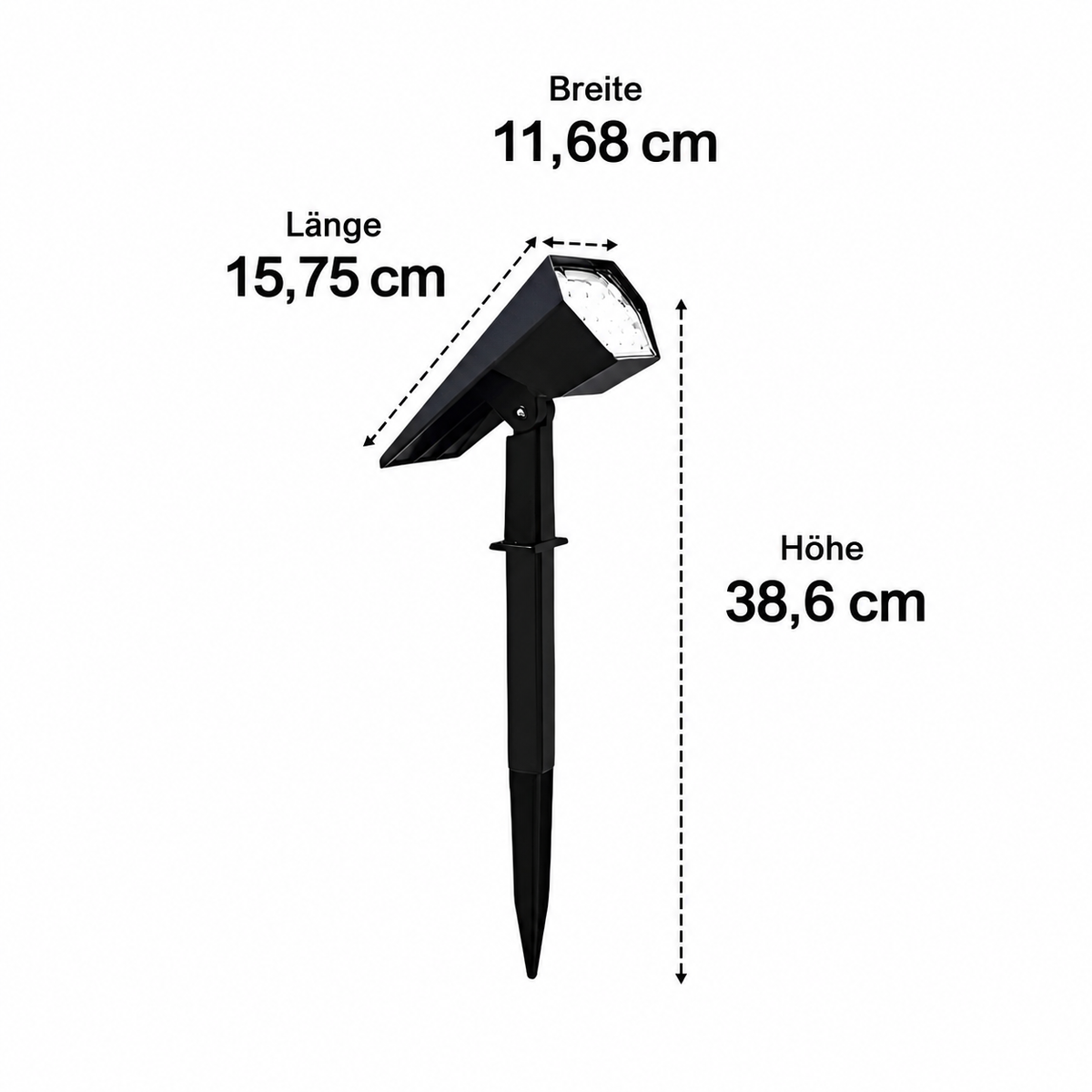 Verstellbarer wasserdichter Solar-Gartenstrahler mit Lichtsensor