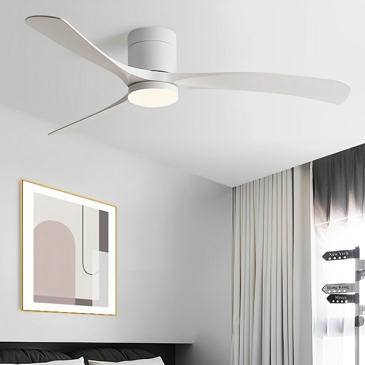Moderner 6-stufiger DC-Deckenventilator mit LED-Licht und Rückwärtslauf