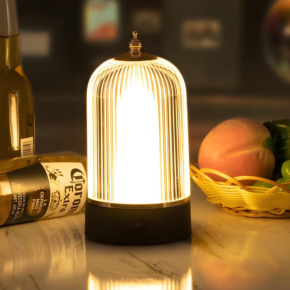 Wiederaufladbare dimmbare Vintage LED-Tischlampe mit Touch-Steuerung