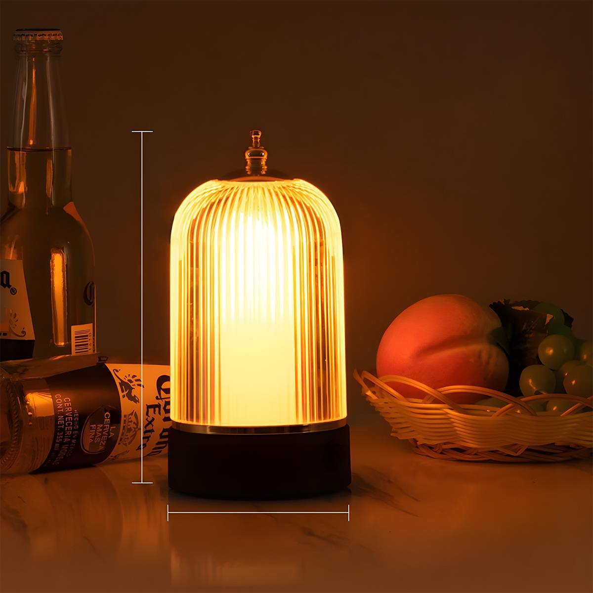 Wiederaufladbare dimmbare Vintage LED-Tischlampe mit Touch-Steuerung